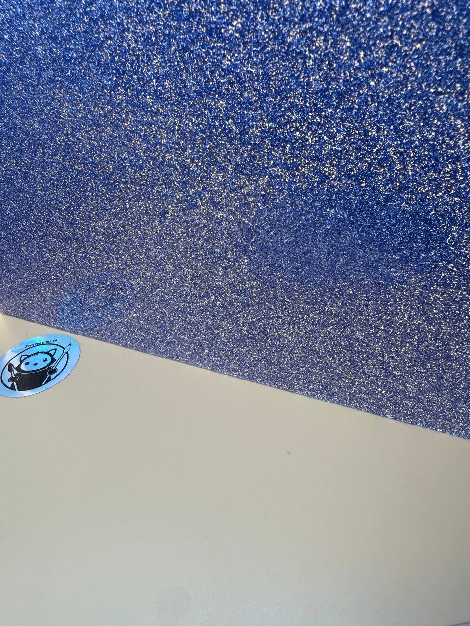 Sparkly blue glitter acrylic sheet for crafts