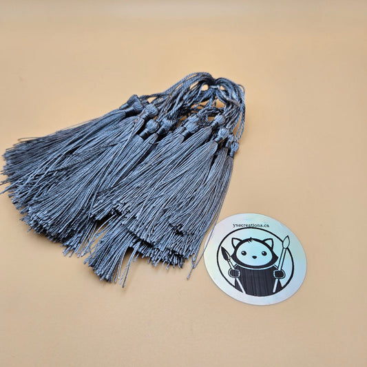 Gray Silver Bookmark Tassel - 50 pack